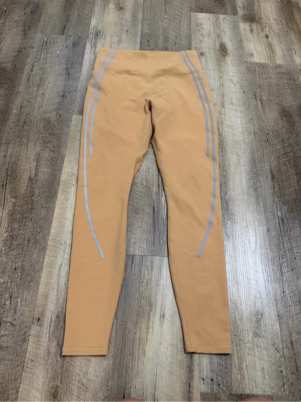 Fabletics Peach-Orange Reflective Stripe Leggings